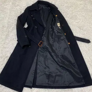 컨디션 최상 SCYE BASICS 더블 체스터 코트 벨트 맥시 길이 블랙