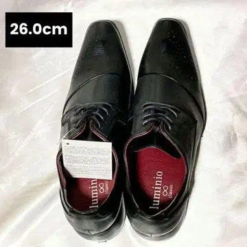 [ 하자품 ] 새상품 비즈니스 슈즈 26 블랙 스트레이트 팁 블랙