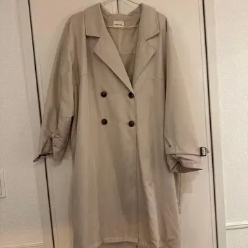 noannu 베이지 더블 브레스트 코트 3L