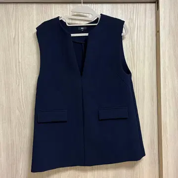 플라스테 프론트 턱 베스트 팬츠 셋업 S 네이비