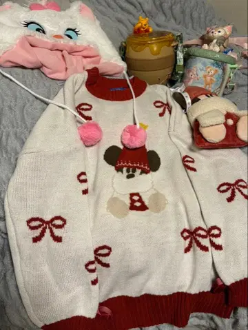 디즈니 크리스마스 니트 스웨터 프리 사이즈