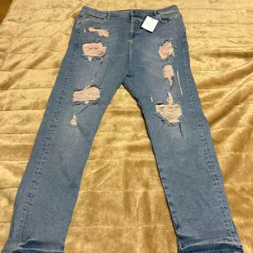 ASOS 데미지 가공 라이트 블루 데님 XL(LL)