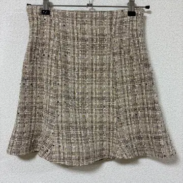 SNIDEL 트위드 플레어 스커트 브라운 계열