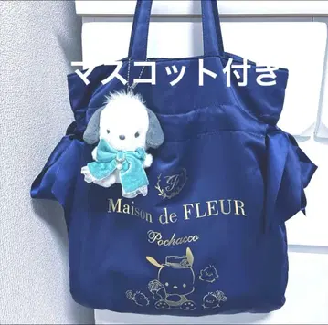 포차코 더블 리본 토트백 Maison de FLEUR 마스코트