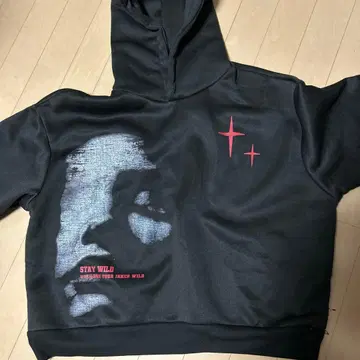 STAY WILD 그래픽 후드티 블랙