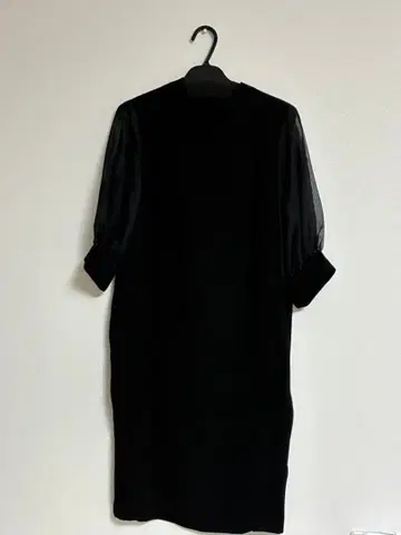 FENNEL 시스루 퍼프 슬리브 미니 드레스 블랙