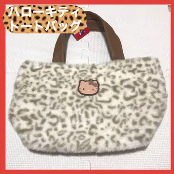 헬로키티 레오파드 무늬 토트백 여성용 Sanrio