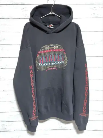 90s usa 할리데이비슨 소매 프린트 맨투맨 후드티