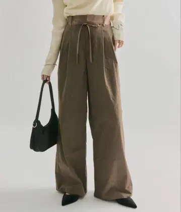 새틴 벨트 팬츠