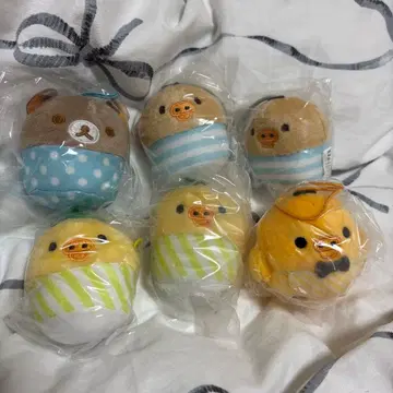 리락쿠마 카푸구루미 키이로이트리마핀 카페 가챠 6개 세트