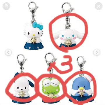 산리오 별색 천사 참 포차코 시나몬 턱시도샘 개로피