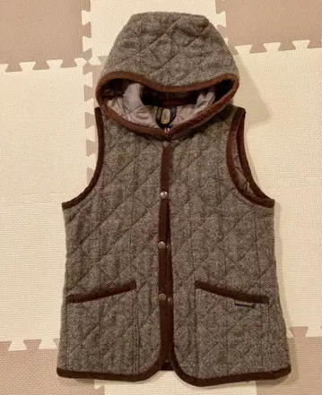 라벤햄 새상품급 후데트 베스트 트위드 브라운