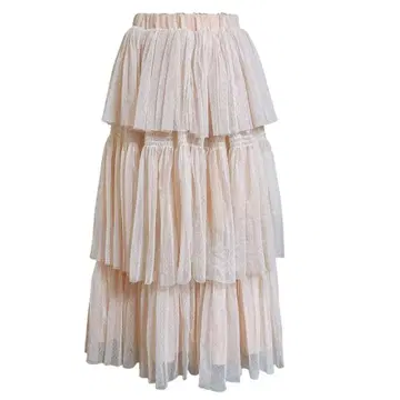 axes femme 라이트 핑크 티어드 플레어 스커트