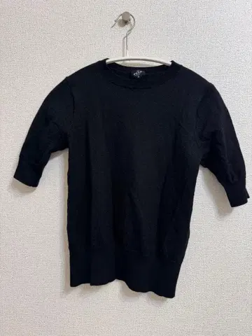 블랙 반팔 니트와 가디건 세트