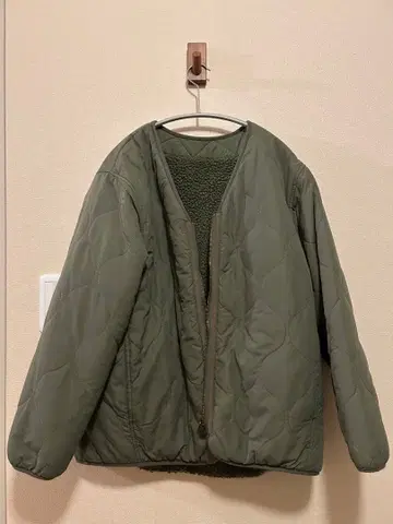 studio CLIP 퀼팅 자켓 보아 리버서블 카키