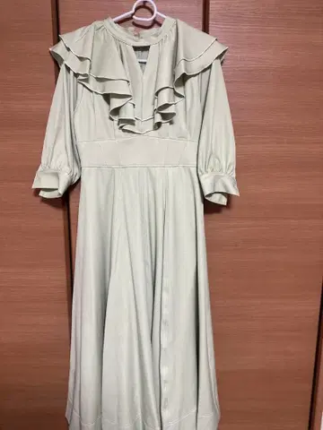 WILLSELECTION 프릴 롱 원피스 라이트 그린