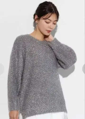 새상품 스콧 클럽 라메 볼륨 니트 실버 오버 사이즈 9호