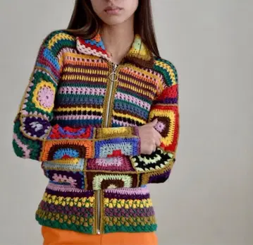 Express Tricot 크로셰 니트 가디건 자켓