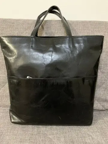 블랙 가죽 토트백