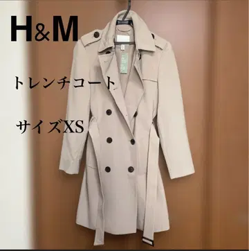 H&M 베이지 더블 브레스트 트렌치코트