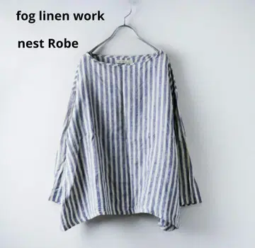 포그린워크 x 네스트로브 리투아니아 린넨 스트라이프 오버 블라우스