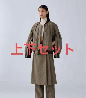 구 록 퀼팅 블루종 2피스 스커트 세트