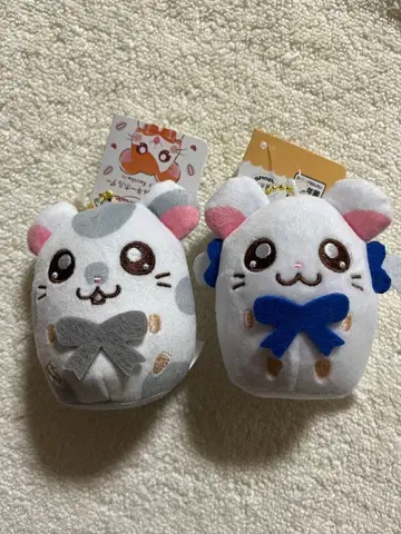 꼬마햄찌 봉제 인형 키링 Shopro 리본 미사용 2개 세트