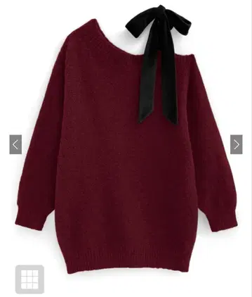 GRL 원숄더 벨로아 리본 니트 미니 원피스 dr796