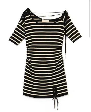 andmary Connie ribbon mini dress black