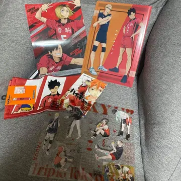 하이큐 굿즈 세트 네코마 고교 클리어 파일 머플러 타월 코믹스