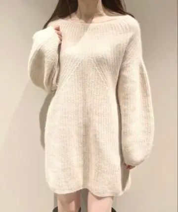 스나이델 snidel 라쿤 미니 니트 원피스 IVR 아이보리