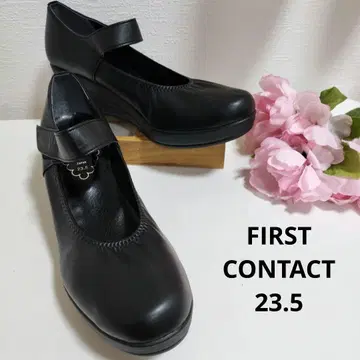 23.5 퍼스트 컨택트 통굽 캐주얼 슈즈 일본제 블랙 원 스트랩