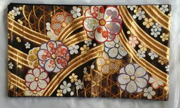 후쿠로 오비 새상품급 매실 순수 실크 후리소데용