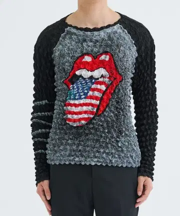 MASU TONGUE AND LIPS POPCORN RAGLAN T