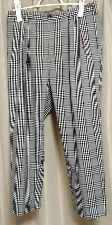 그린 레이블 릴랙싱 체크 슬랙스 팬츠 M