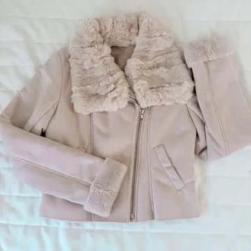 로얄 파티 무스탕 퍼 트리밍 숏 자켓