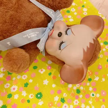 빈티지 니커보커 러버 페이스 인형 테디베어 곰