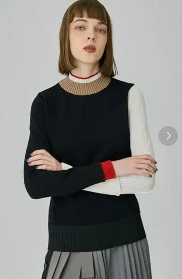 UNITED TOKYO 바이컬러 플레이팅 니트