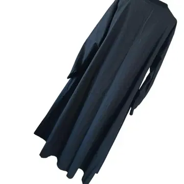 엘프랭크 블랙 긴팔 롱 원피스 포켓 부착 A 라인