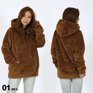 RVCA 보아 후드티 브라운