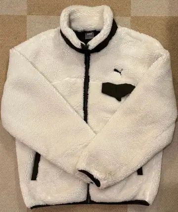 PUMA 플리스 자켓 화이트