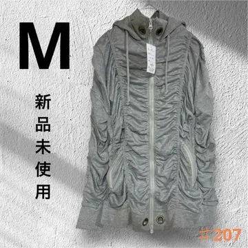 미사용 새상품 [ M K R ] 그레이 개더 셔링 풀 집업 후드티 갸루