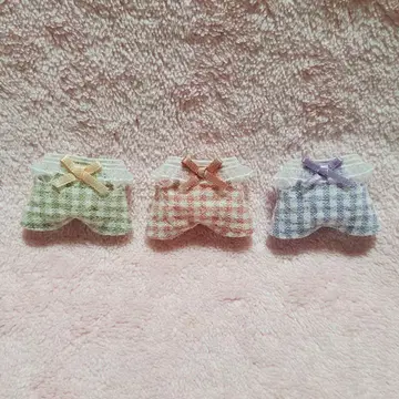 아기 의류 프릴 살로펫 체크 삼색 세트 베이지 복숭아색 보라색