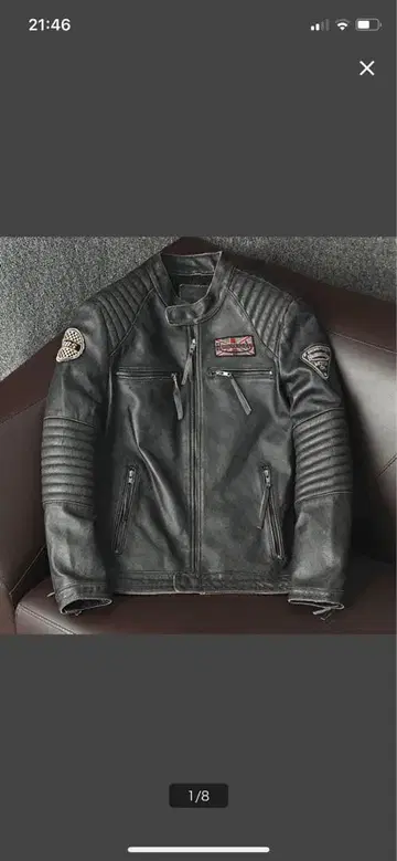 신상 아메카지 빈티지 소가죽 가죽 자켓 천연 가죽