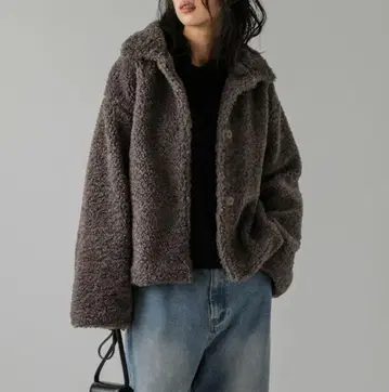 미사용 인기 보아 자켓 그레이