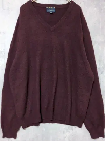 Club Room 캐시미어 V넥 스웨터 버건디