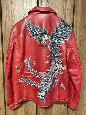 KYOTO STYLE 선 손글씨 가죽 자켓