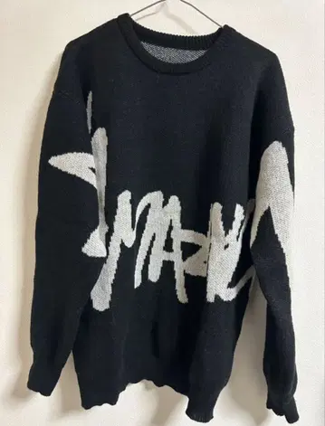 그래픽 프린트 니트 스웨터