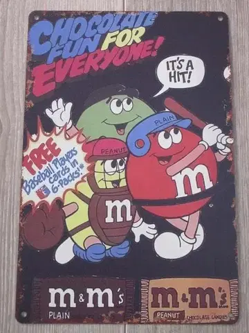 m&m's 초콜릿 메탈 사인 양철 간판 04-50