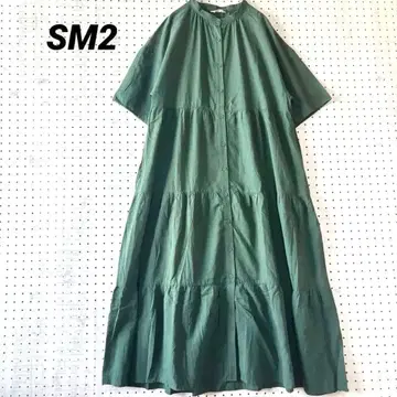 새상품급 사만사 모스모스 셔츠 원피스 반팔 티어드 그린 루즈핏